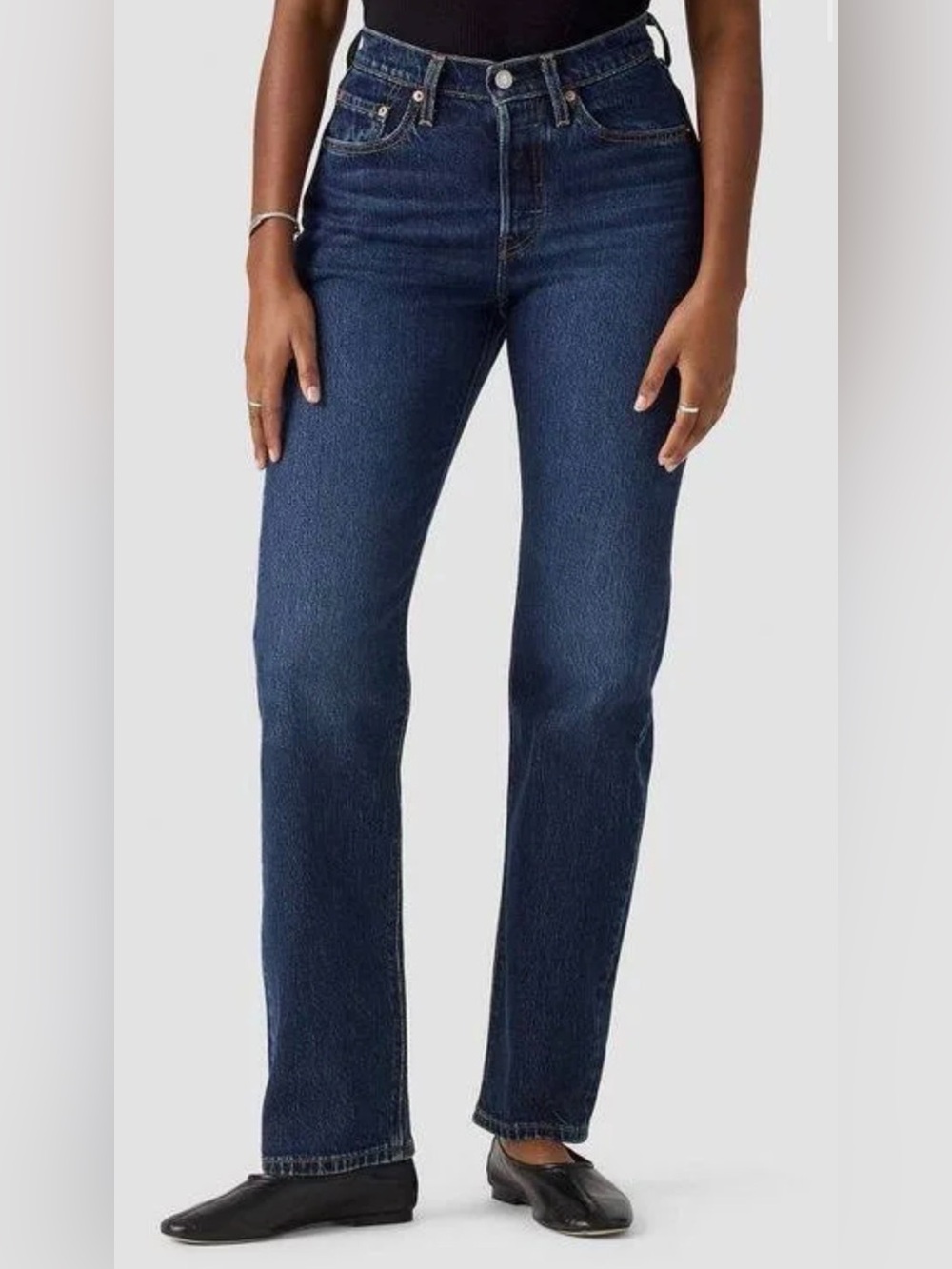 Women's 501 Curve High-Rise Straight-Leg Jeans(31x30) dark blue